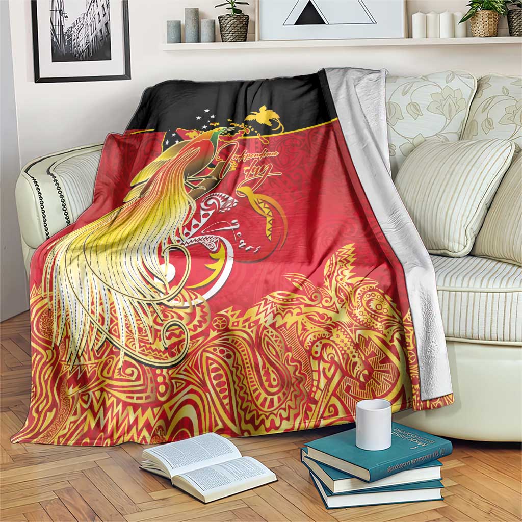 Papua New Guinea Independence Day Blanket Happy Anniversary 50th Bird-of-paradise Melanesian Tattoos - Polynesian Pride