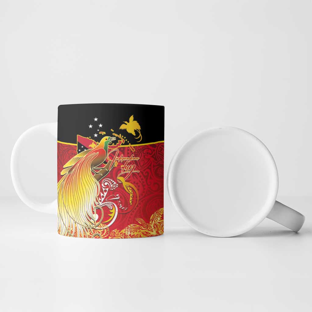 Papua New Guinea Independence Day Ceramic Mug Happy Anniversary 50th Bird-of-paradise Melanesian Tattoos - Polynesian Pride