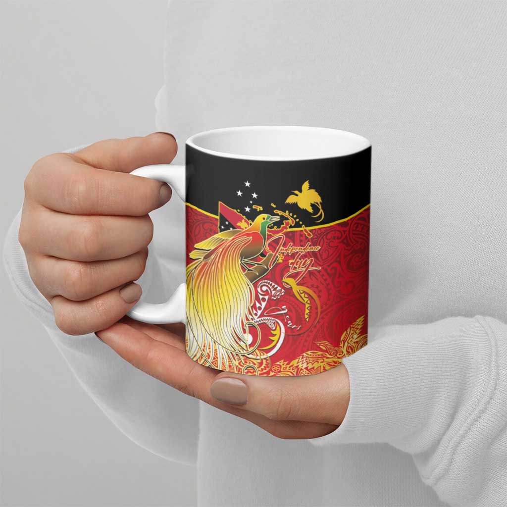 Papua New Guinea Independence Day Ceramic Mug Happy Anniversary 50th Bird-of-paradise Melanesian Tattoos - Polynesian Pride