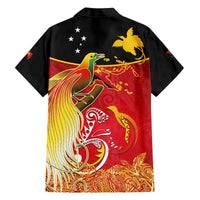 Papua New Guinea Independence Day Family Matching Off The Shoulder Long Sleeve Dress and Hawaiian Shirt Happy Anniversary 50th Bird-of-paradise Melanesian Tattoos - Polynesian Pride