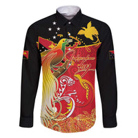 Papua New Guinea Independence Day Family Matching Off Shoulder Maxi Dress and Hawaiian Shirt Happy Anniversary 50th Bird-of-paradise Melanesian Tattoos - Polynesian Pride