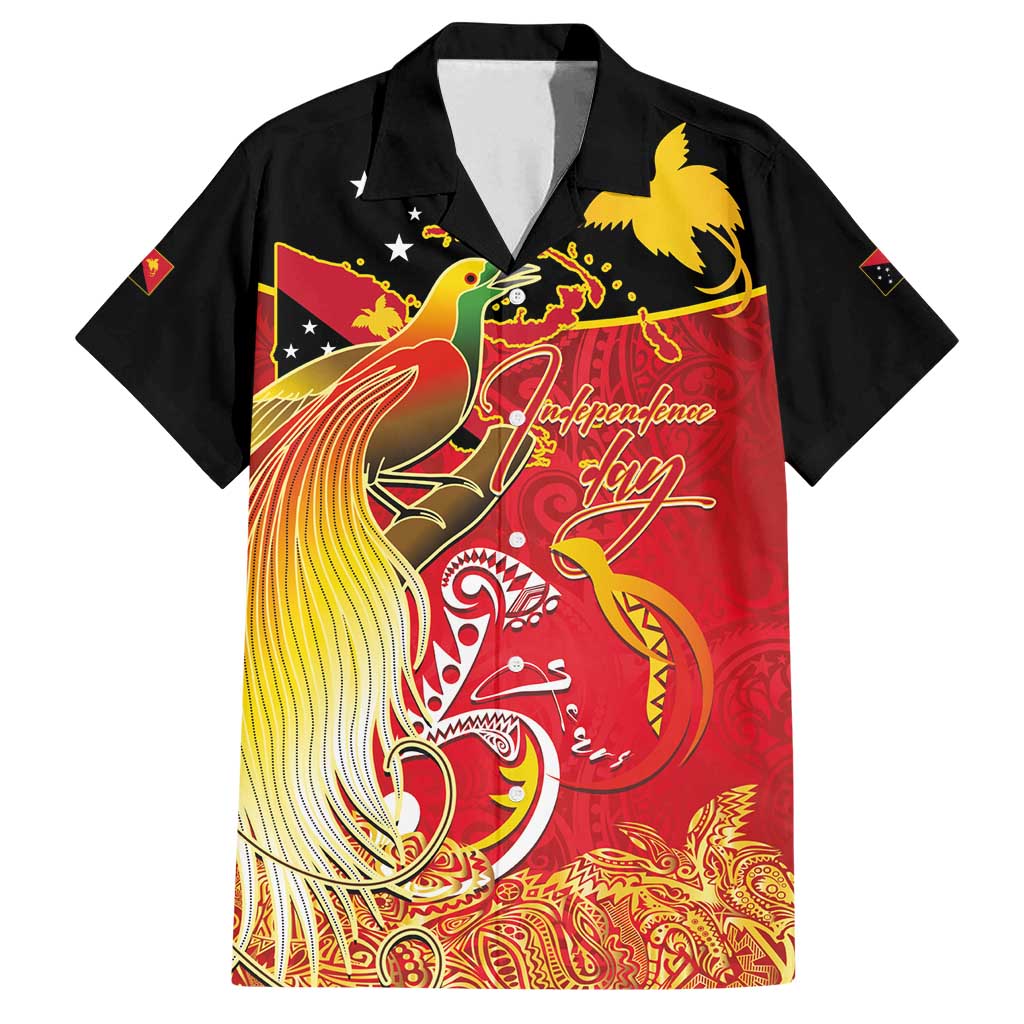 Papua New Guinea Independence Day Family Matching Puletasi and Hawaiian Shirt Happy Anniversary 50th Bird-of-paradise Melanesian Tattoos - Polynesian Pride