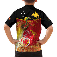 Papua New Guinea Independence Day Family Matching Short Sleeve Bodycon Dress and Hawaiian Shirt Happy Anniversary 50th Bird-of-paradise Melanesian Tattoos - Polynesian Pride