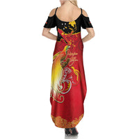 Papua New Guinea Independence Day Family Matching Summer Maxi Dress and Hawaiian Shirt Happy Anniversary 50th Bird-of-paradise Melanesian Tattoos - Polynesian Pride