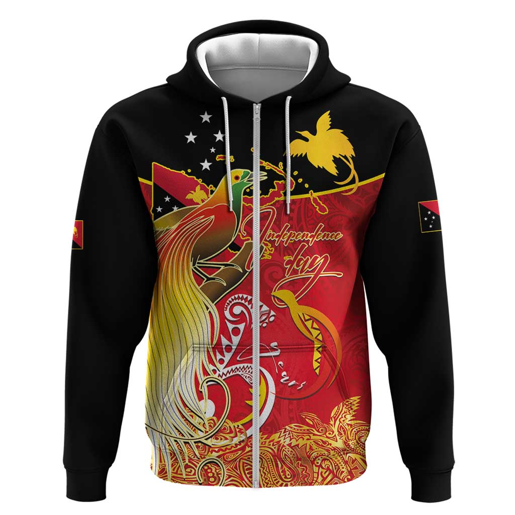Papua New Guinea Independence Day Hoodie Happy Anniversary 50th Bird-of-paradise Melanesian Tattoos - Polynesian Pride
