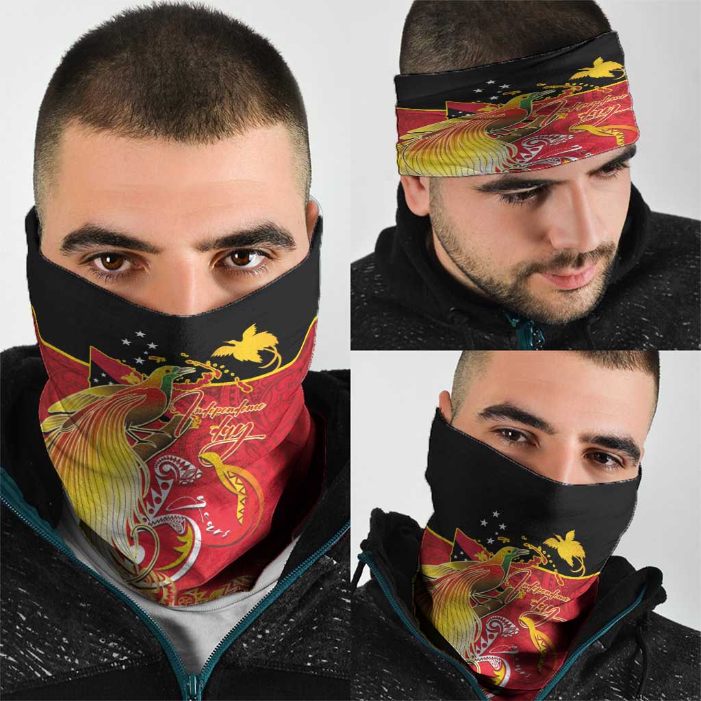 Papua New Guinea Independence Day Neck Gaiter Happy Anniversary 50th Bird-of-paradise Melanesian Tattoos - Polynesian Pride