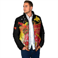 Papua New Guinea Independence Day Padded Jacket Happy Anniversary 50th Bird-of-paradise Melanesian Tattoos - Polynesian Pride