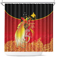 Papua New Guinea Independence Day Shower Curtain Happy Anniversary 50th Bird-of-paradise Melanesian Tattoos - Polynesian Pride