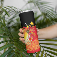 Papua New Guinea Independence Day Skinny Tumbler Happy Anniversary 50th Bird-of-paradise Melanesian Tattoos - Polynesian Pride