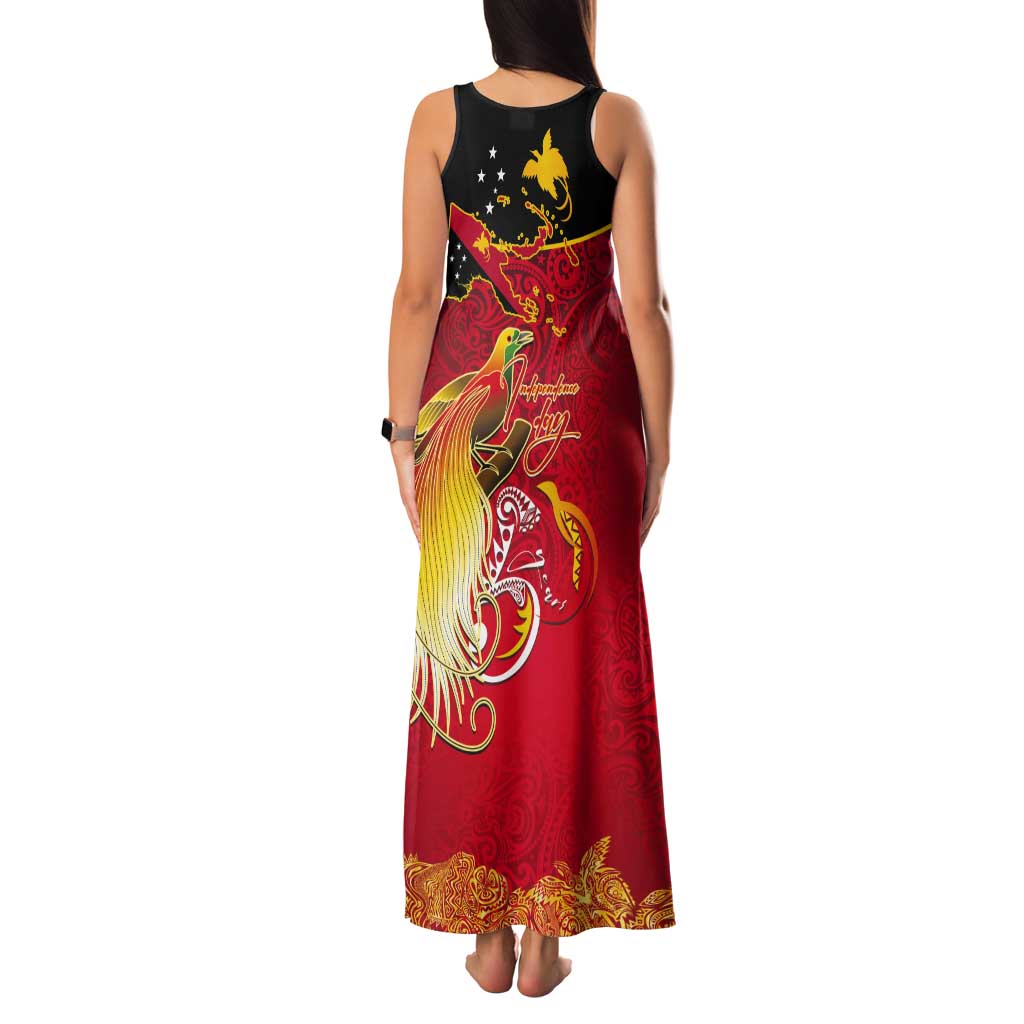 Papua New Guinea Independence Day Tank Maxi Dress Happy Anniversary 50th Bird-of-paradise Melanesian Tattoos - Polynesian Pride