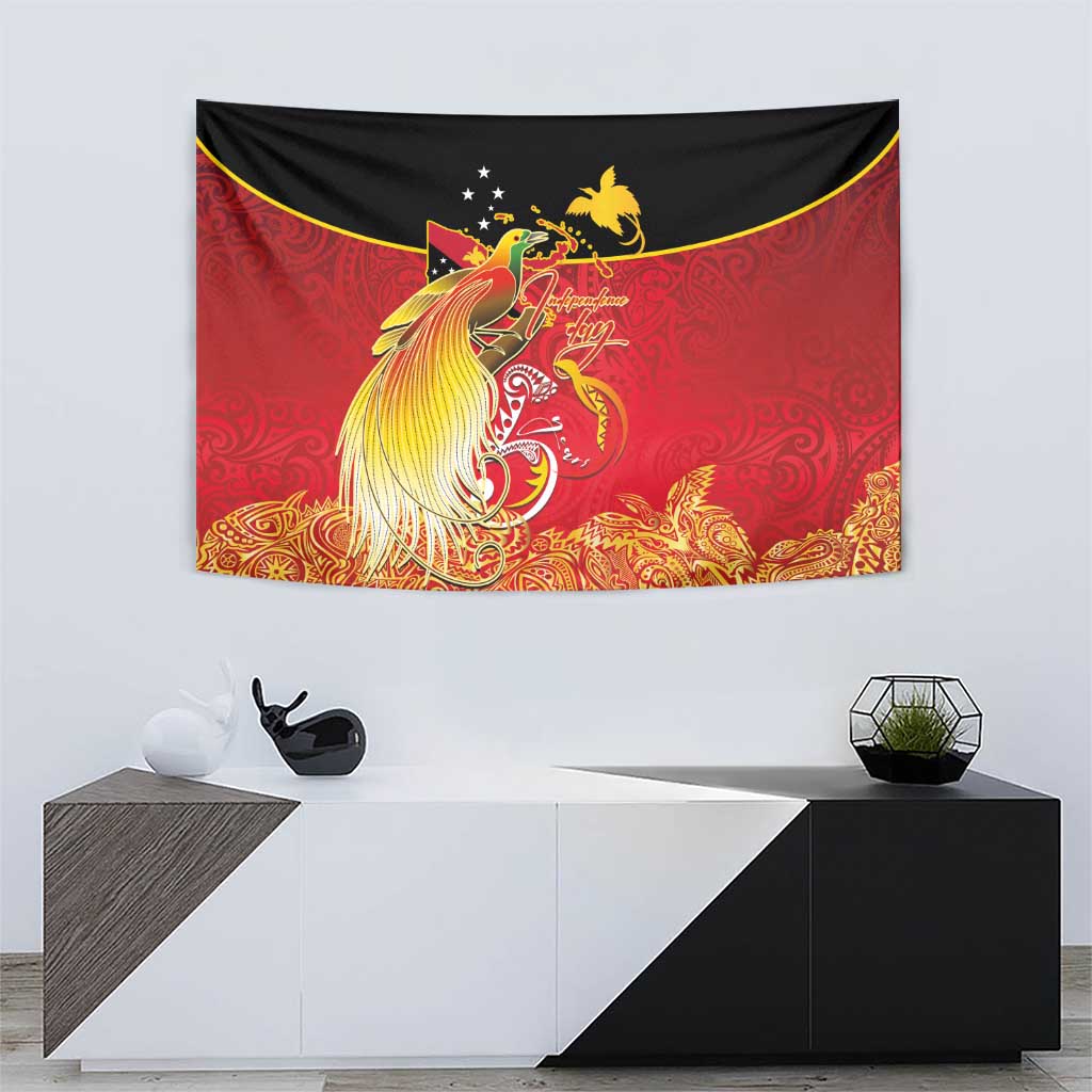 Papua New Guinea Independence Day Tapestry Happy Anniversary 50th Bird-of-paradise Melanesian Tattoos - Polynesian Pride