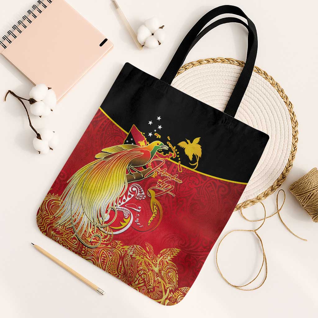Papua New Guinea Independence Day Tote Bag Happy Anniversary 50th Bird-of-paradise Melanesian Tattoos - Polynesian Pride