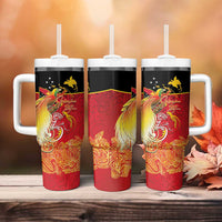 Papua New Guinea Independence Day Tumbler With Handle Happy Anniversary 50th Bird-of-paradise Melanesian Tattoos - Polynesian Pride