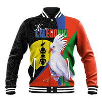 New Caledonia Baseball Jacket Kagu Bird and The Seal with Melanesian Culture - Polynesian Pride