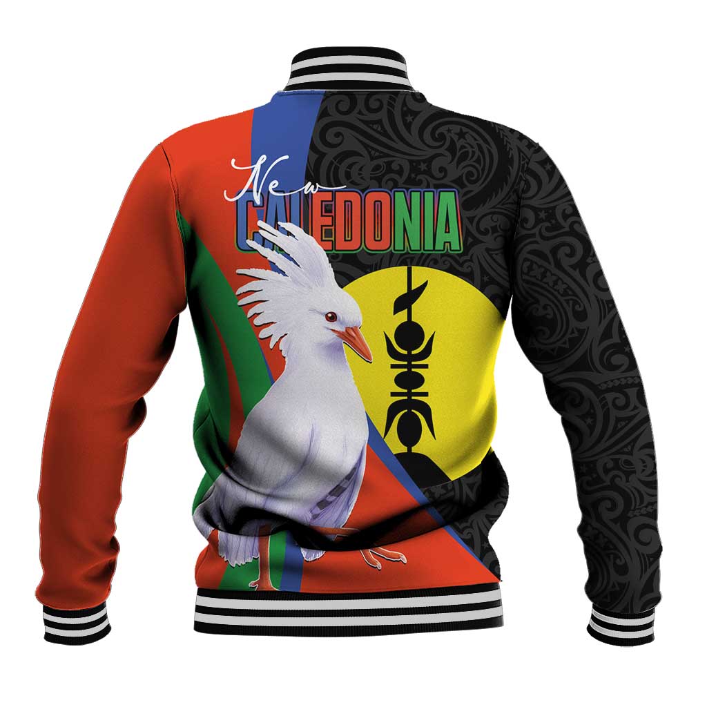 New Caledonia Baseball Jacket Kagu Bird and The Seal with Melanesian Culture - Polynesian Pride