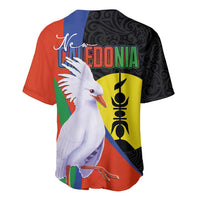 New Caledonia Baseball Jersey Kagu Bird and The Seal with Melanesian Culture - Polynesian Pride
