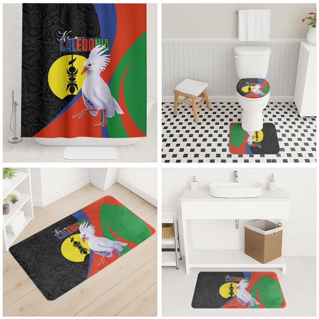 New Caledonia Bathroom Set Kagu Bird and The Seal with Melanesian Culture - Polynesian Pride
