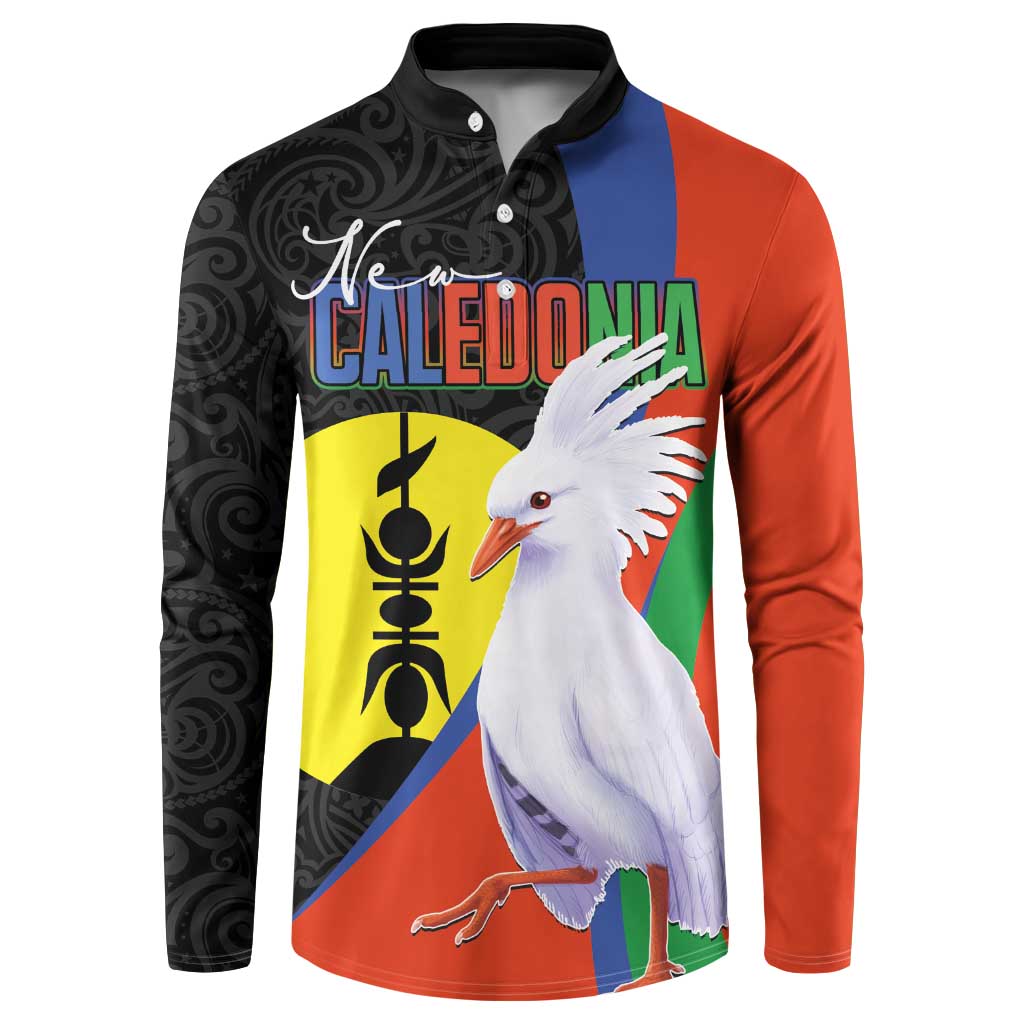 New Caledonia Button Sweatshirt Kagu Bird and The Seal with Melanesian Culture - Polynesian Pride