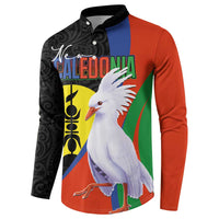 New Caledonia Button Sweatshirt Kagu Bird and The Seal with Melanesian Culture - Polynesian Pride