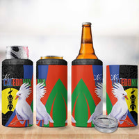 New Caledonia 4 in 1 Can Cooler Tumbler Kagu Bird and The Seal with Melanesian Culture - Polynesian Pride