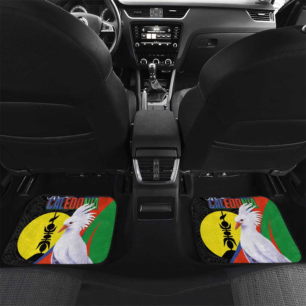 New Caledonia Car Mats Kagu Bird and The Seal with Melanesian Culture - Polynesian Pride