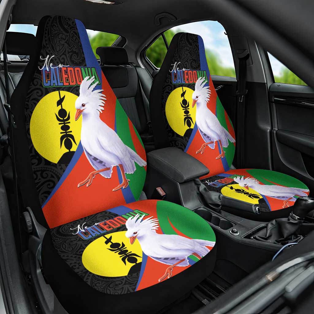 New Caledonia Car Seat Cover Kagu Bird and The Seal with Melanesian Culture - Polynesian Pride