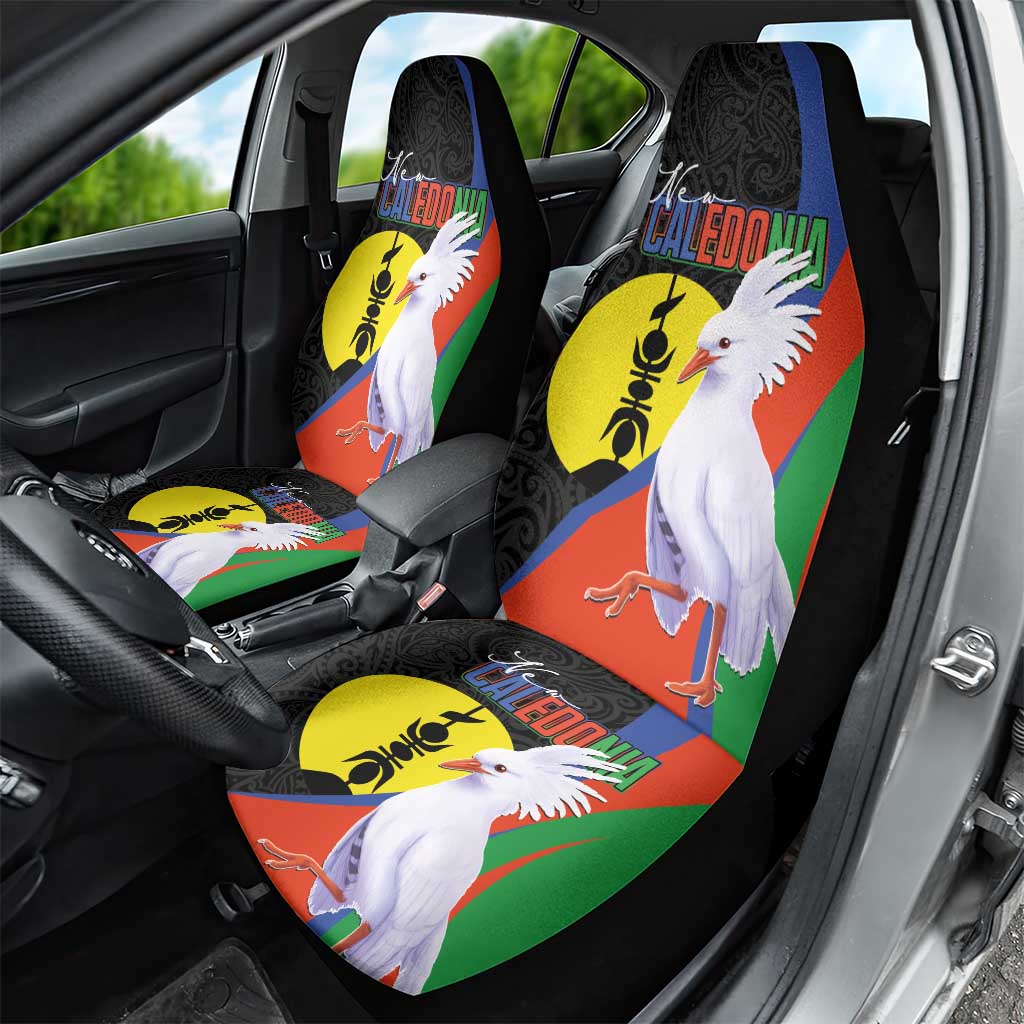 New Caledonia Car Seat Cover Kagu Bird and The Seal with Melanesian Culture - Polynesian Pride
