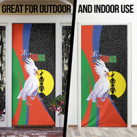 New Caledonia Door Cover Kagu Bird and The Seal with Melanesian Culture - Polynesian Pride