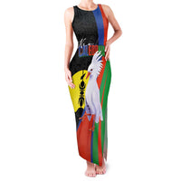 New Caledonia Family Matching Tank Maxi Dress and Hawaiian Shirt Kagu Bird and The Seal with Melanesian Culture - Polynesian Pride
