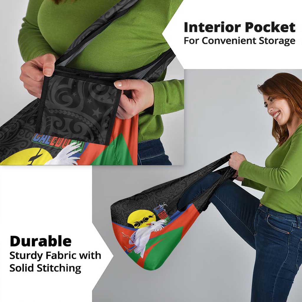 New Caledonia Grocery Bag Kagu Bird and The Seal with Melanesian Culture - Polynesian Pride