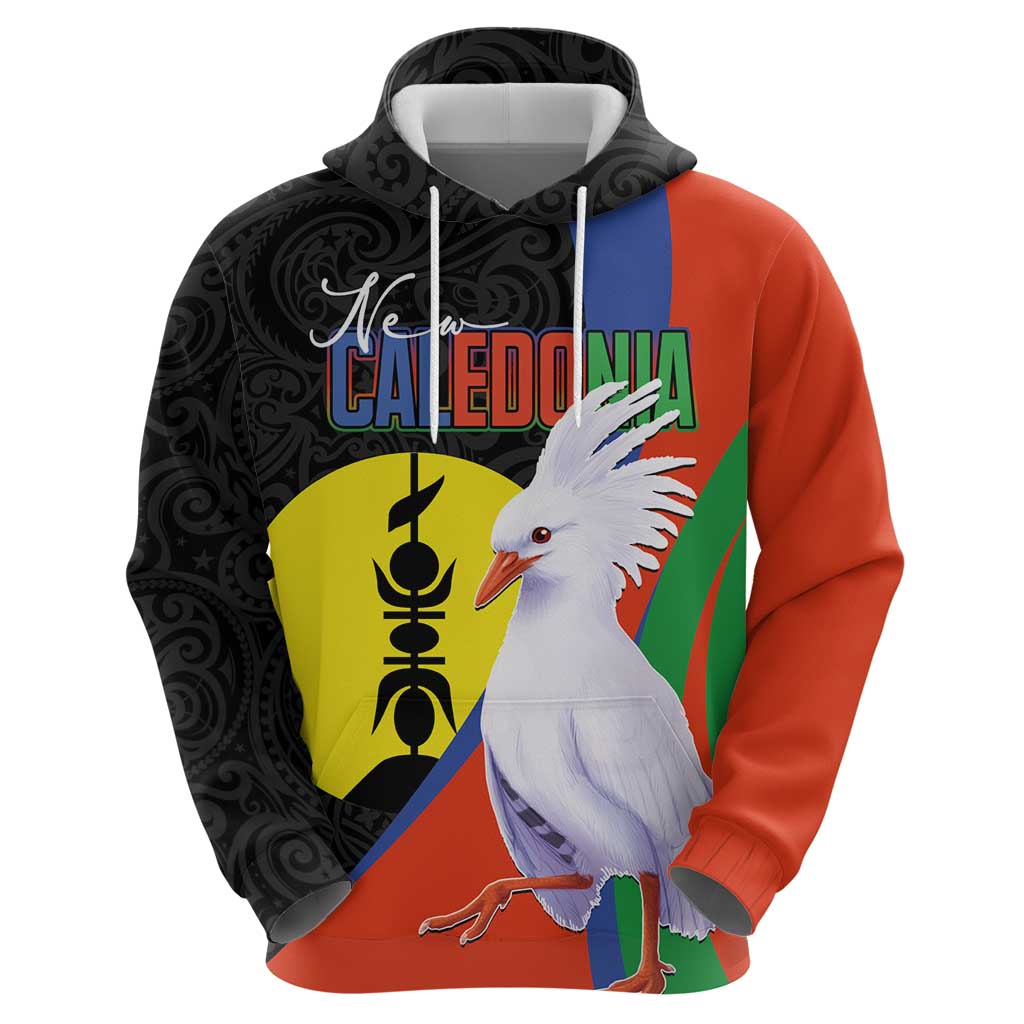 New Caledonia Hoodie Kagu Bird and The Seal with Melanesian Culture - Polynesian Pride