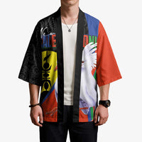 New Caledonia Kimono Kagu Bird and The Seal with Melanesian Culture - Polynesian Pride