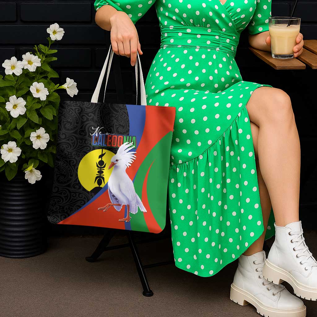New Caledonia Tote Bag Kagu Bird and The Seal with Melanesian Culture - Polynesian Pride