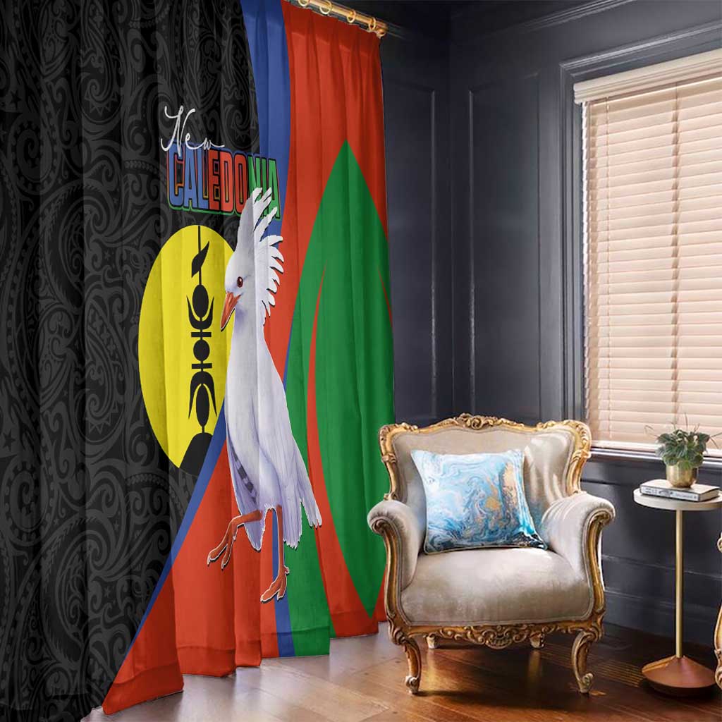 New Caledonia Window Curtain Kagu Bird and The Seal with Melanesian Culture - Polynesian Pride