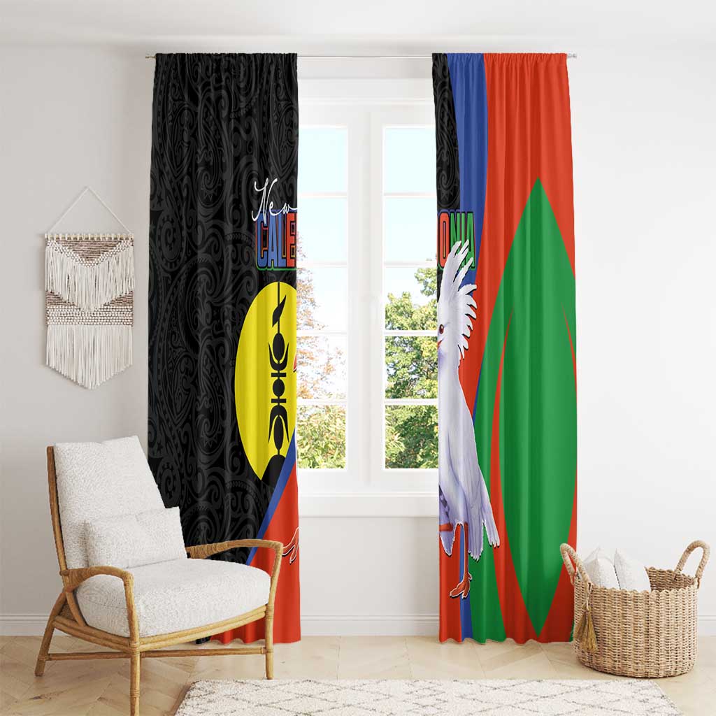 New Caledonia Window Curtain Kagu Bird and The Seal with Melanesian Culture - Polynesian Pride