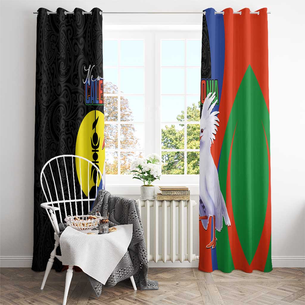 New Caledonia Window Curtain Kagu Bird and The Seal with Melanesian Culture - Polynesian Pride