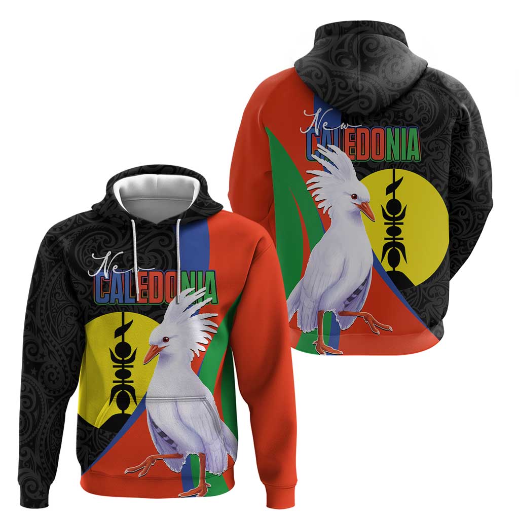 New Caledonia Zip Hoodie Kagu Bird and The Seal with Melanesian Culture - Polynesian Pride