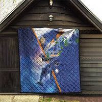 Marshall Islands Manit Day Quilt Grunge National Flag with Whales and Tribal Tattoos - Polynesian Pride
