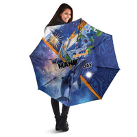 Marshall Islands Manit Day Umbrella Grunge National Flag with Whales and Tribal Tattoos - Polynesian Pride