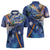 Marshall Islands Manit Day Zipper Polo Shirt Grunge National Flag with Whales and Tribal Tattoos - Polynesian Pride