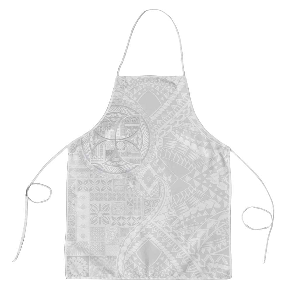 Samoan Culture-Lotu Tamaiti Apron Siapo and Polynesian Art Tattoos LT03 White - Polynesian Pride
