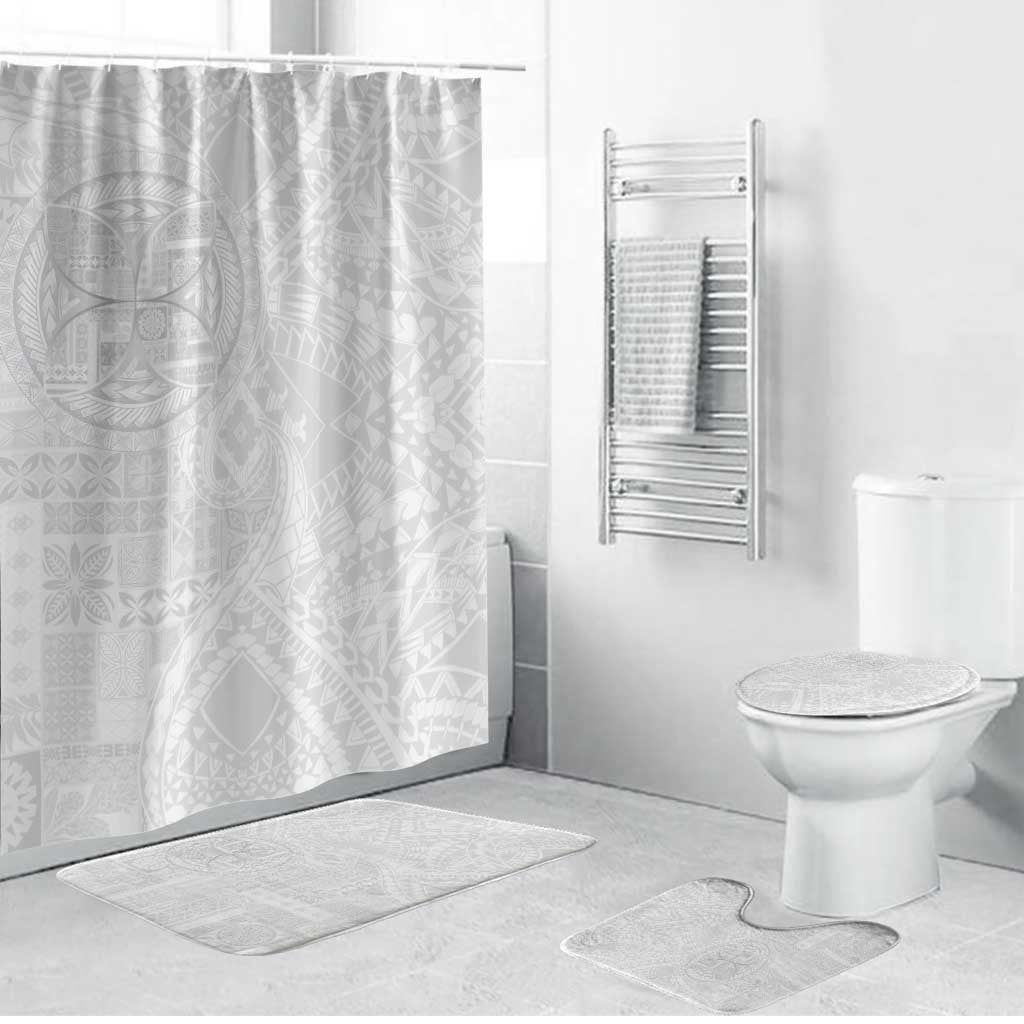 Samoan Culture-Lotu Tamaiti Bathroom Set Siapo and Polynesian Art Tattoos LT03 Bathroom Set (4 pcs) White - Polynesian Pride