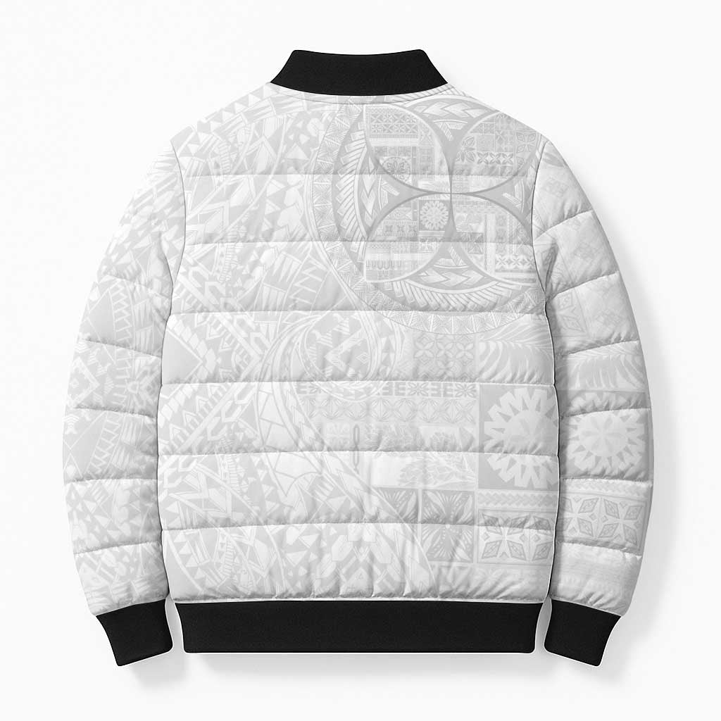 Samoan Culture-Lotu Tamaiti Bomber Puffer Jacket Siapo and Polynesian Art Tattoos LT03 - Polynesian Pride