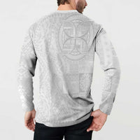Samoan Culture-Lotu Tamaiti Button Sweatshirt Siapo and Polynesian Art Tattoos LT03 - Polynesian Pride