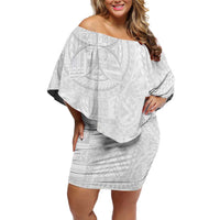 Samoan Culture-Lotu Tamaiti Family Matching Off Shoulder Short Dress and Hawaiian Shirt Siapo and Polynesian Art Tattoos - Polynesian Pride