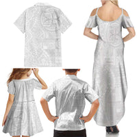 Samoan Culture-Lotu Tamaiti Family Matching Summer Maxi Dress and Hawaiian Shirt Siapo and Polynesian Art Tattoos - Polynesian Pride