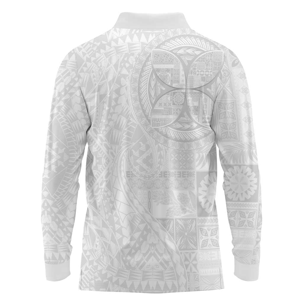 Samoan Culture-Lotu Tamaiti Long Sleeve Polo Shirt Siapo and Polynesian Art Tattoos - Polynesian Pride