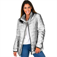 Samoan Culture-Lotu Tamaiti Padded Jacket Siapo and Polynesian Art Tattoos LT03 Women White - Polynesian Pride