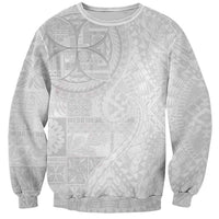 Samoan Culture-Lotu Tamaiti Sweatshirt Siapo and Polynesian Art Tattoos LT03 Unisex White - Polynesian Pride