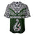 Aotearoa New Zealand Baseball Jersey Silver Fern and Matau with Maori Tribal Green Style LT03 - Polynesian Pride